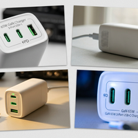 GaN 65W 3-Port USB-C Charging Station