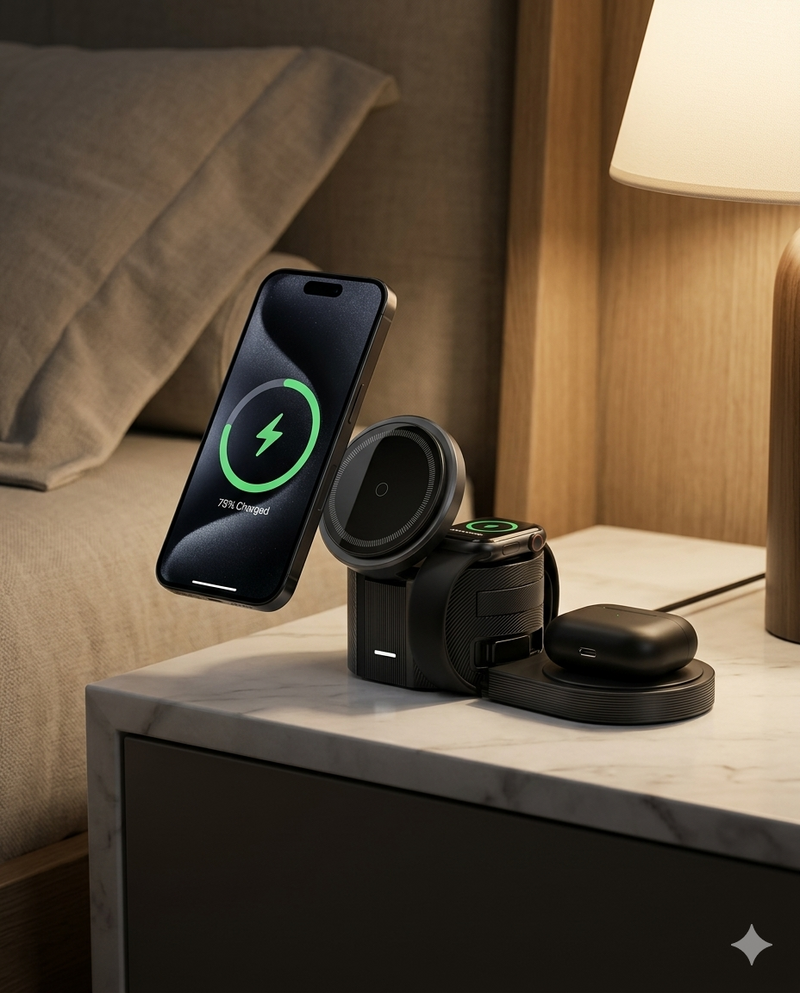 Magnetic 3-in-1 Wireless Charging Station